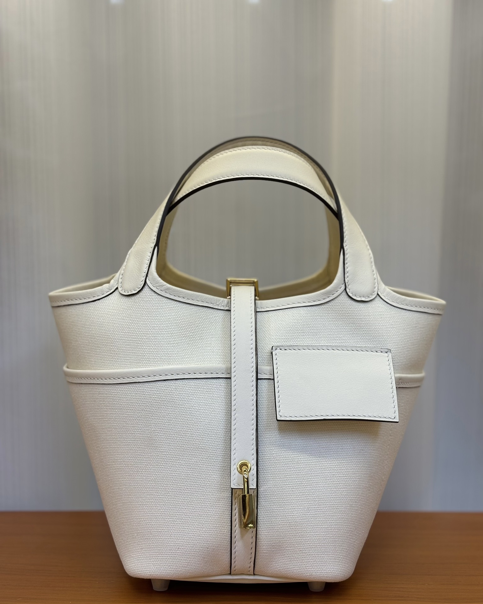 Hermes Picotin Lock 18 Pocket Bag In White